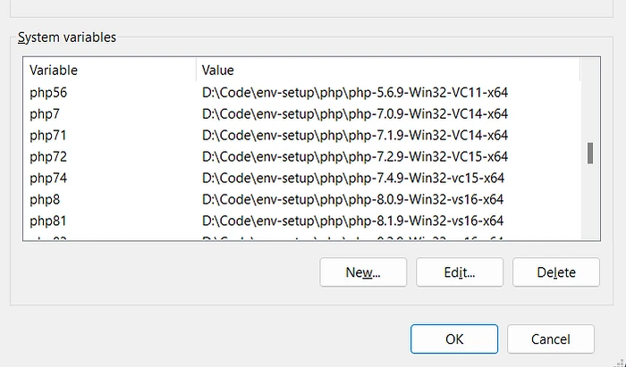 php environment variables