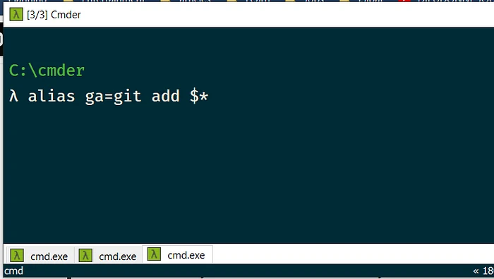 Create cmder alias with parameter