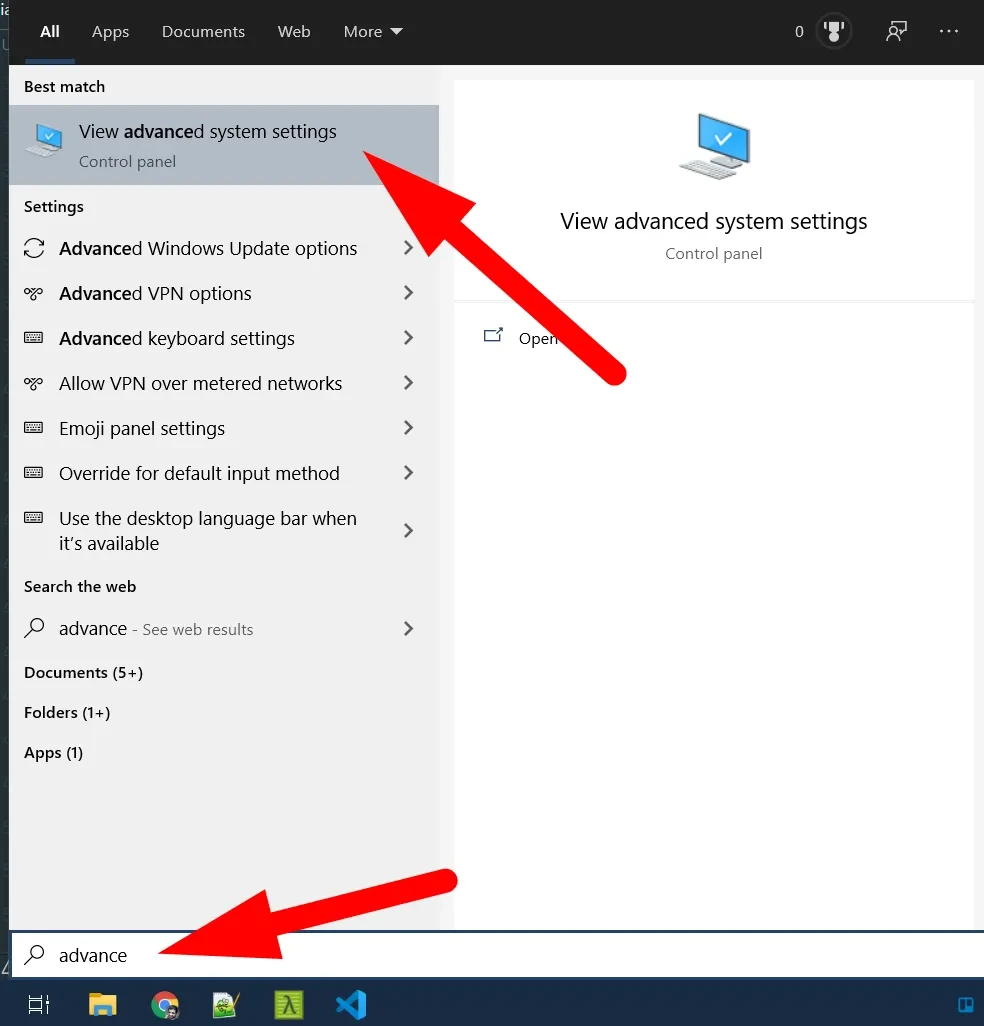 Advanced system settings