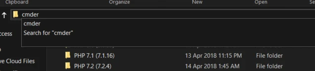 Open Cmder from file manager address bar